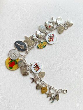 vintage sorority charm bracelet 1980's
